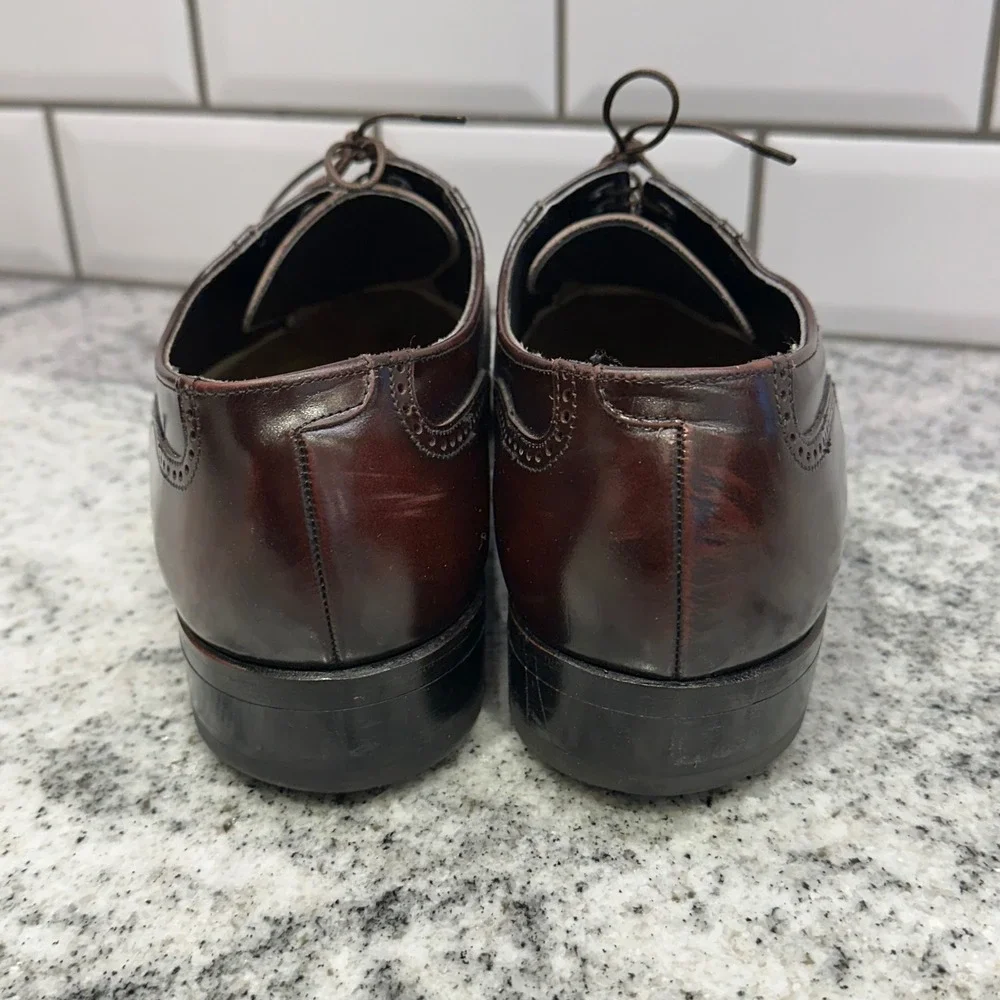 Florsheim Mens 8 D Wingtip‎ Oxford Burgundy Leather Brogue Dress Shoes Classic
